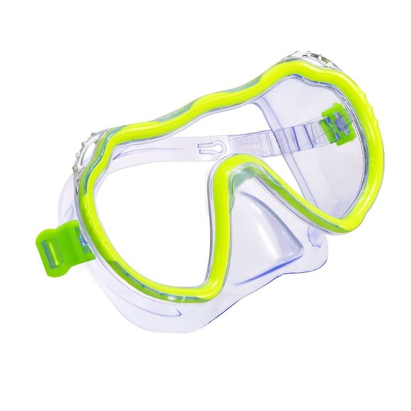 Dolfino Youth Swim Mask Green Wide-Angle View Adjustable Junior Kids Swimming - Picture 1 of 3